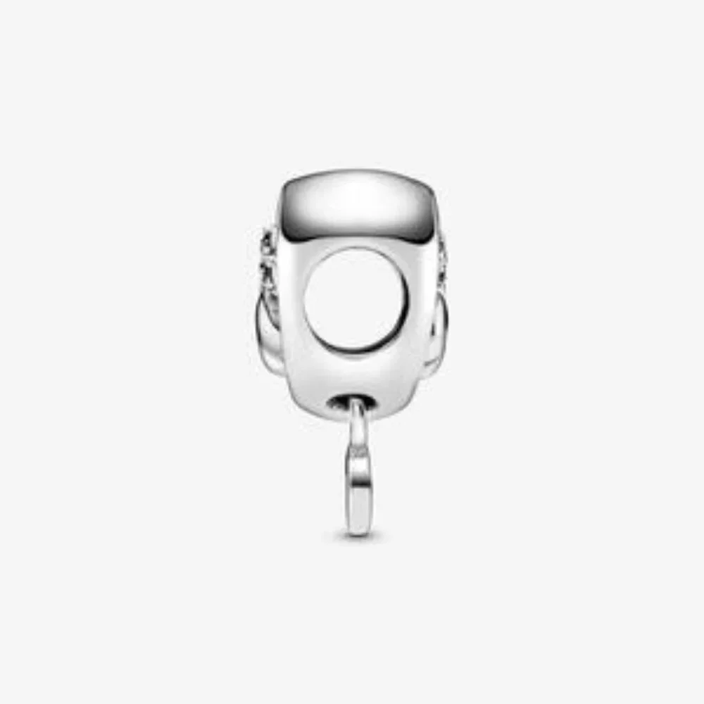 Paw heart sterling silver charm with clear cubic zirconia - Picture 6 of 6